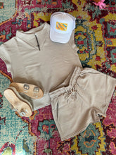 Load image into Gallery viewer, Oatmeal Neutral Textured Top and Shorts Set
