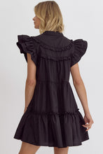 Load image into Gallery viewer, Midnight Whisper Black Ruffle Dress
