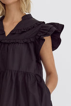 Load image into Gallery viewer, Midnight Whisper Black Ruffle Dress
