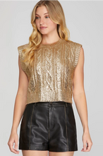 Load image into Gallery viewer, Light Gold Sleeveless Sweater
