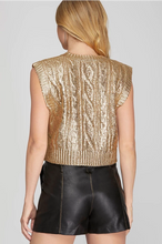 Load image into Gallery viewer, Light Gold Sleeveless Sweater
