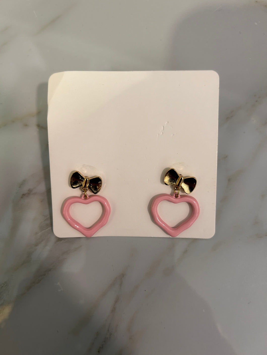 Dainty Bow & Heart Earrings