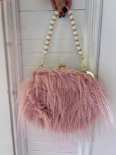 Load image into Gallery viewer, Pink Fur &amp; Pearl Purse
