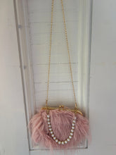 Load image into Gallery viewer, Pink Fur &amp; Pearl Purse
