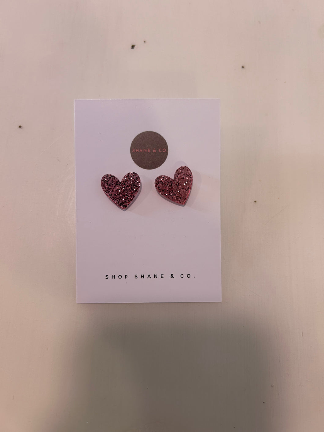 Glitter Heart Studs