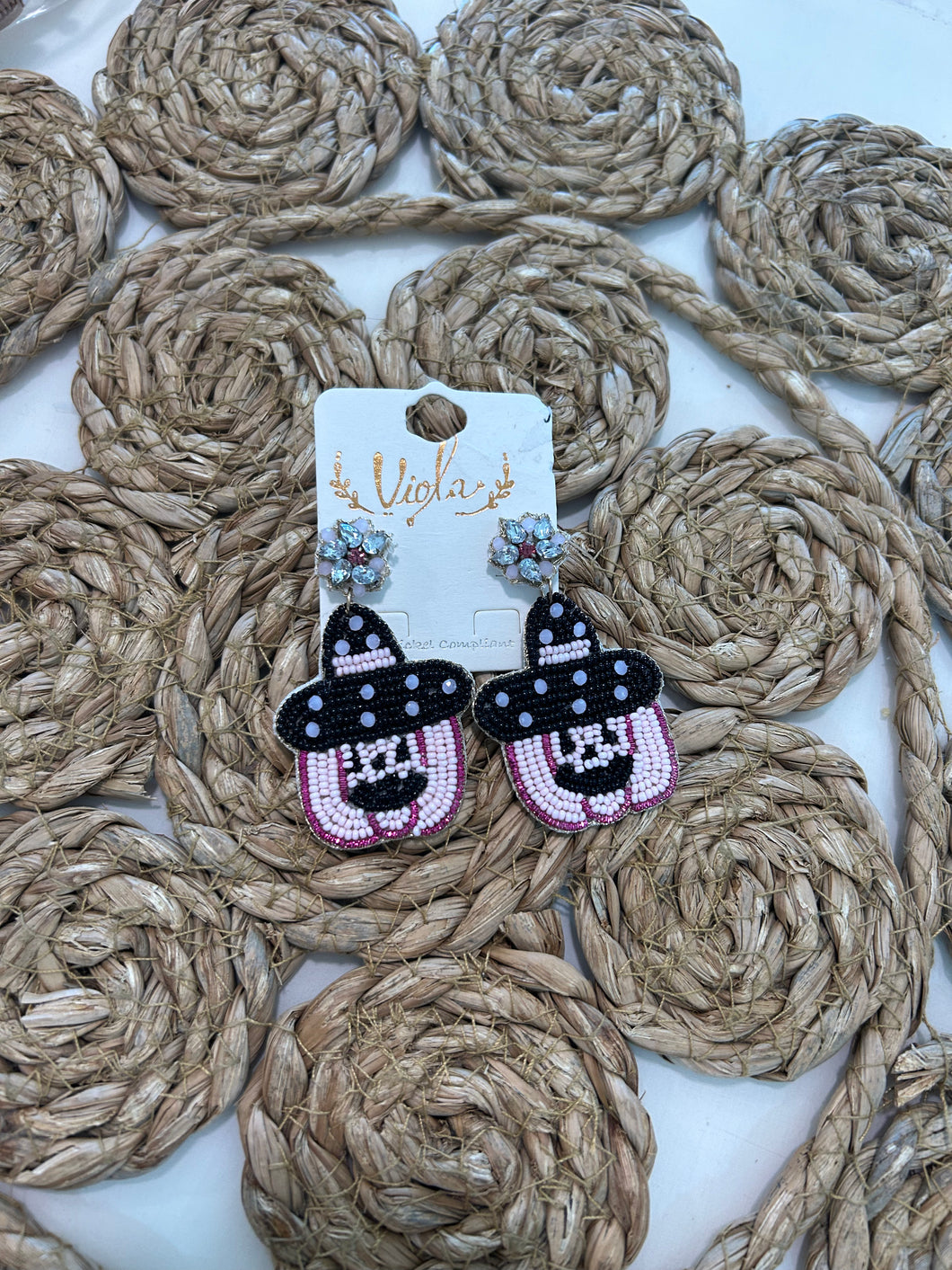 Spooky Beaded Pumpkin Earrings