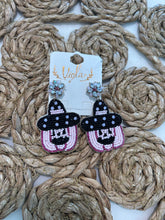 Load image into Gallery viewer, Spooky Beaded Pumpkin Earrings
