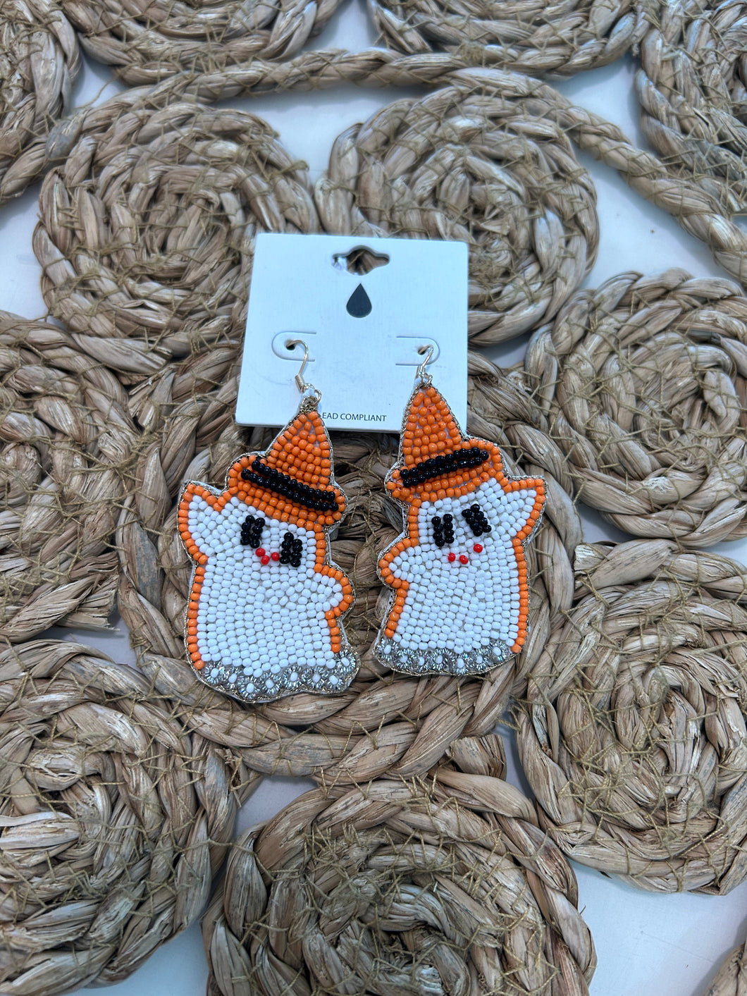 Beaded Ghost Earrings