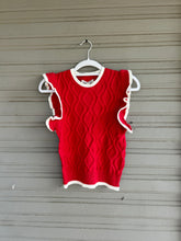 Load image into Gallery viewer, Go Big Red Ruffle Sleeve Sweater Top
