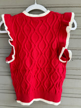 Load image into Gallery viewer, Go Big Red Ruffle Sleeve Sweater Top
