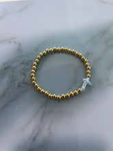 Load image into Gallery viewer, Gold Beaded Pearl Cross Bracelet
