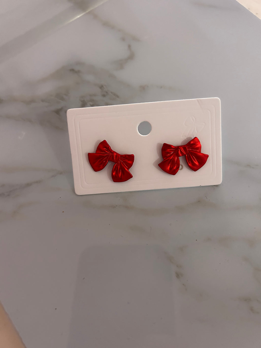 Red Bow Earrings