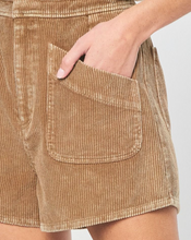 Load image into Gallery viewer, Camel Suede Ribbed Shorts
