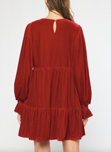 Load image into Gallery viewer, Scarlet Red Velvet Layered Dress
