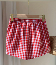 Load image into Gallery viewer, Check Yes Checkered Red Shorts
