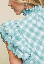 Load image into Gallery viewer, Light Blue Gingham Midi Checkered Dress
