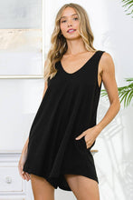 Load image into Gallery viewer, Black Sleeveless Solid Romper with Pockets
