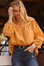 Load image into Gallery viewer, Embroidery Ruffle Neckline Blouse
