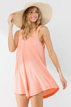 Load image into Gallery viewer, Coral Sleeveless Solid Romper with Pockets
