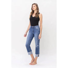 Load image into Gallery viewer, High Rise Straight Jeans With Cuffs
