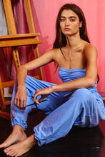 Load image into Gallery viewer, Deep Sea Blue Strapless Jogger Jumpsuit
