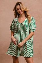 Load image into Gallery viewer, Feeling Lucky Green Striped Romper
