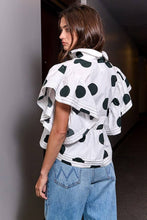 Load image into Gallery viewer, Polka Dot Ruffle Sleeves Print Top
