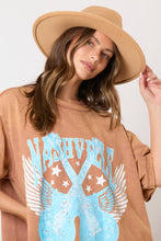 Load image into Gallery viewer, Washed Brown &#39;Nashville &#39; Graphic Prints Tee Dress
