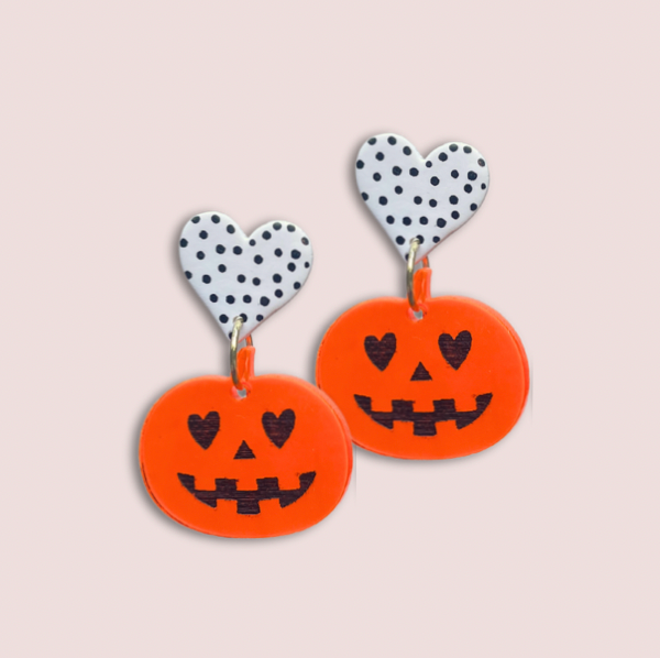 Acrylic Halloween Earring - Jackolantern