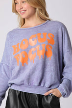 Load image into Gallery viewer, Hocus Pocus Graphic Sweatshirt- Washed Purple
