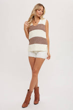 Load image into Gallery viewer, Coco Striped Sleeveless Sweater Knit Top
