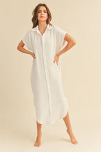 Load image into Gallery viewer, Simple Statement Gauze Midi Button Up Dress

