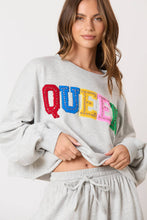 Load image into Gallery viewer, Queen Rhinestone Embroidery Sweatshirt
