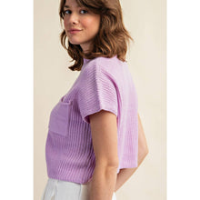 Load image into Gallery viewer, Lavender Drop Shoulder Knit Lightweight Sweater
