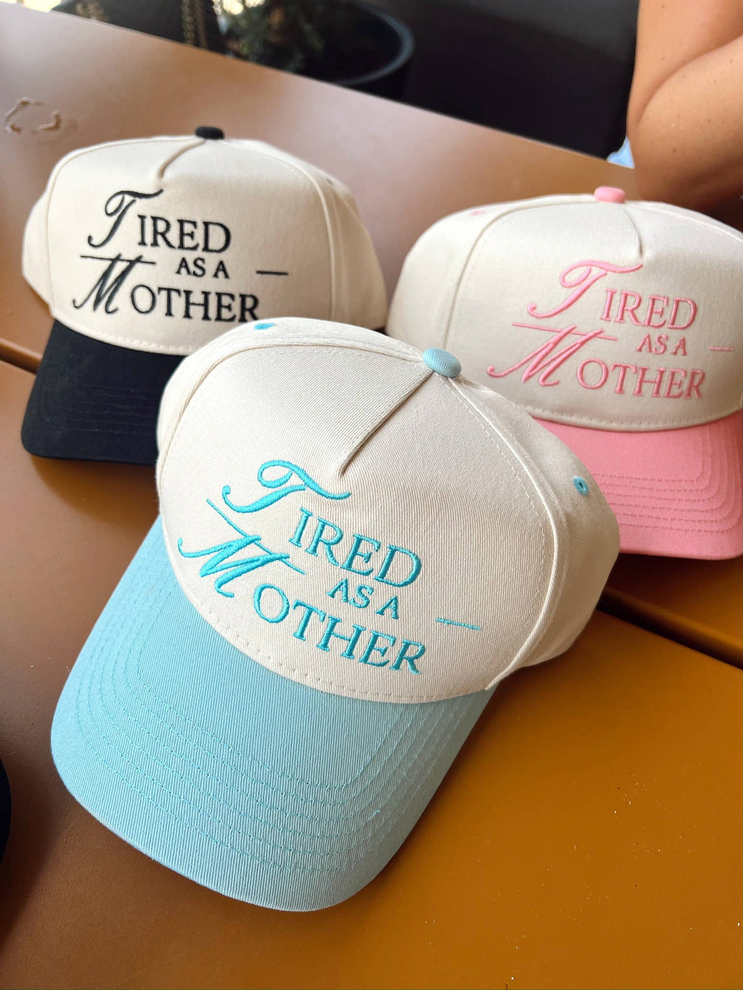 Tired As a Mother - Vintage Trucker Hat: Pink