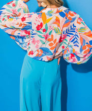 Load image into Gallery viewer, Vibrant Floral Printed Billowy Sleeve Shirt
