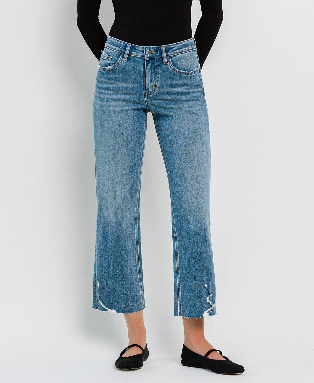 Brandon High Rise Crop Wide Jeans - Flying Monkey