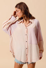 Load image into Gallery viewer, Mauve Washed Striped Lightweight Button Down
