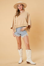 Load image into Gallery viewer, Beige Washed Crop Sweatshirt
