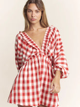 Load image into Gallery viewer, Searching For Love Plaid Red Romper
