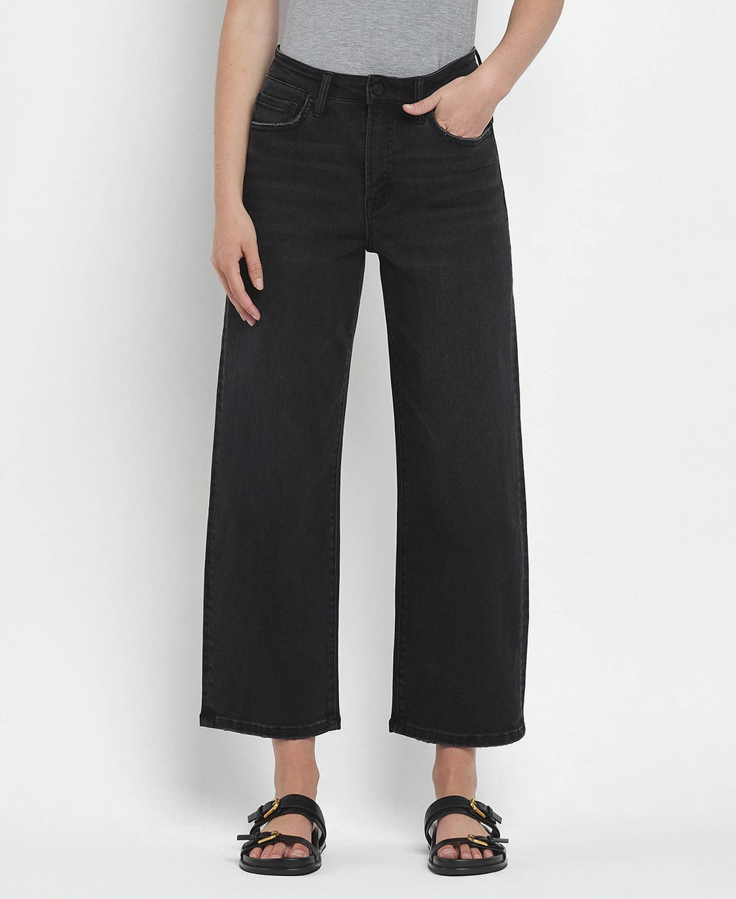 Black Night Super High Rise Wide Barrel Jeans