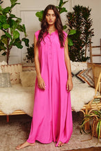 Load image into Gallery viewer, Stars Are Bright Neon Pink Wide Leg Satin Jumpsuit
