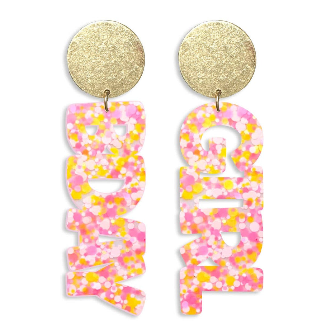 BDAY Girl Groovy Acrylic Earrings