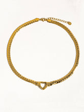 Load image into Gallery viewer, Tessa 14K Heart Snake Chain Necklace: Yellow Gold
