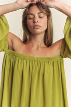 Load image into Gallery viewer, Take A Moment Chiffon Off Shoulder Maxi Dress- Chartreuse
