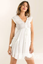 Load image into Gallery viewer, Summertime Dreams Ruffle White Mini Dress
