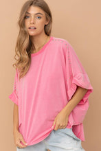 Load image into Gallery viewer, Hot Pink Washed Studded High Low Tee
