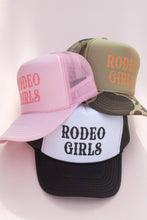 Load image into Gallery viewer, Rodeo Girl Trucker Hat - Orange Print - Olive/Camo
