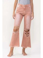 Load image into Gallery viewer, 90s Vintage Crop Flare Jeans Peach
