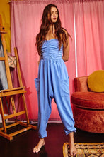 Load image into Gallery viewer, Deep Sea Blue Strapless Jogger Jumpsuit

